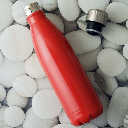 Water Bottle In Stainless Steel -Red