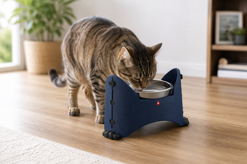 Pet Bowl Adjustable 1.3 L- Dark Blue