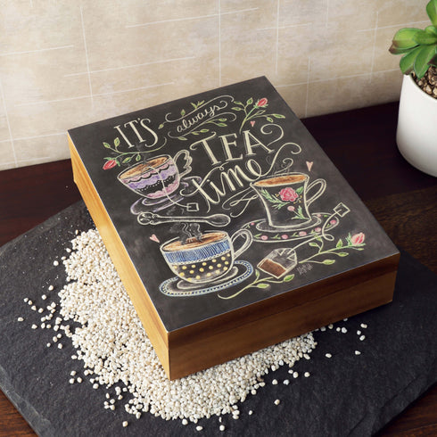 "Its Always Tea Time" Decorative Wooden Organizer