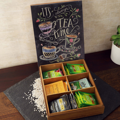 "Its Always Tea Time" Decorative Wooden Organizer