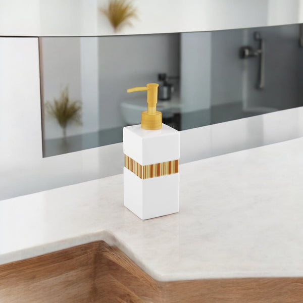 Soap Dispenser Orange Stripes