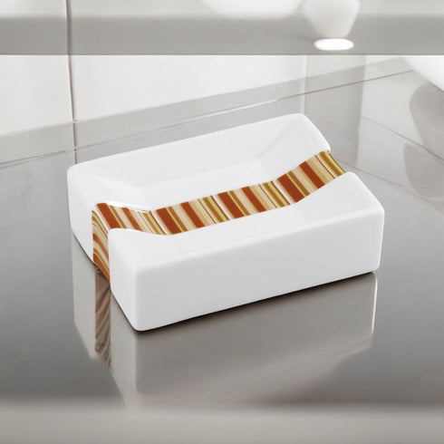 Soap Dish Stripes Orange