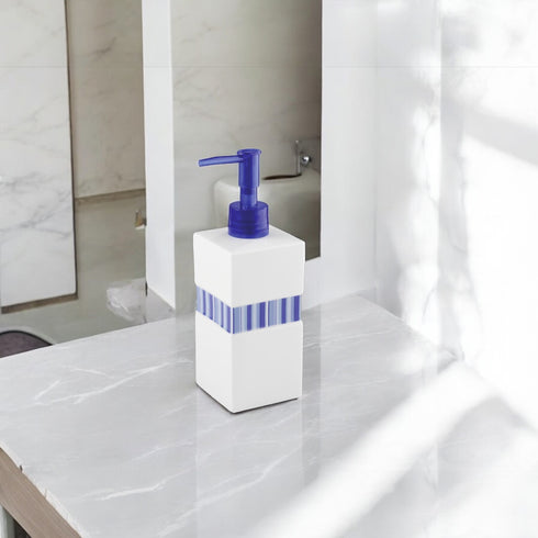 Soap Dispenser Blue Stripes