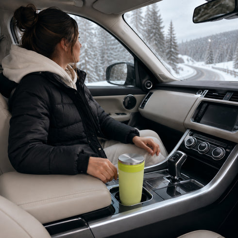 Lime Green Double-Wall Thermal Tea Tumbler