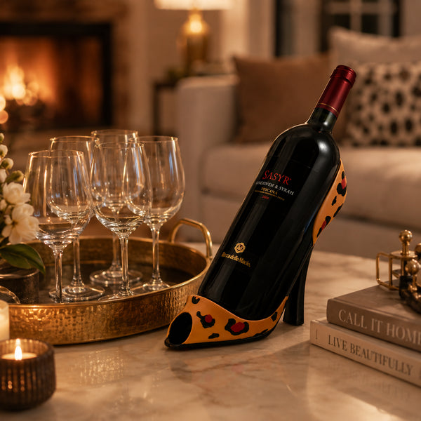 Leopard High Heel Wine Bottle Holder