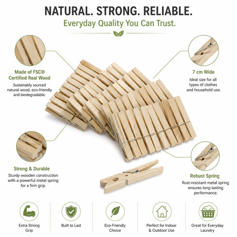 Wenko Wooden Clothes Pegs