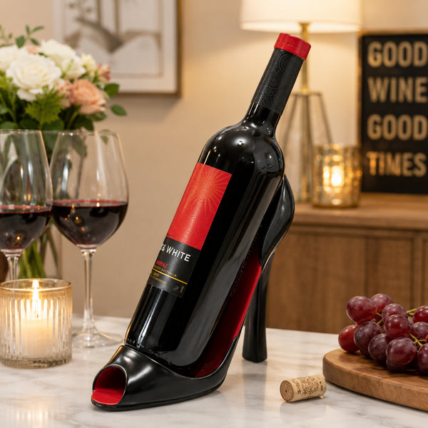 Red & Black High Heel Wine Bottle Holder