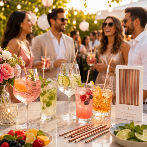 Rose Gold Straws