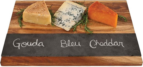 Twine Rustic Farmhouse Wood with Slate Cheese Board (L)