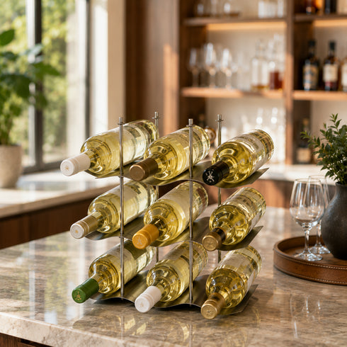 Stainless Steel Wave Wine Rack