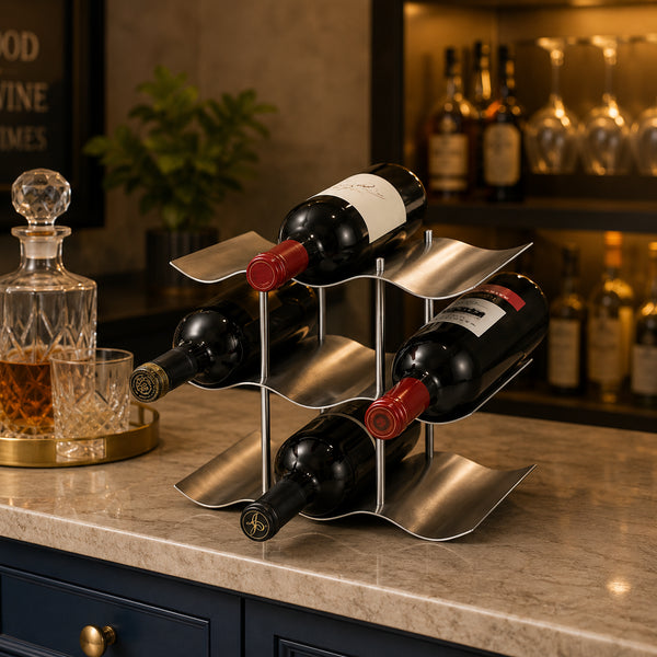 Stainless Steel Wave Wine Rack