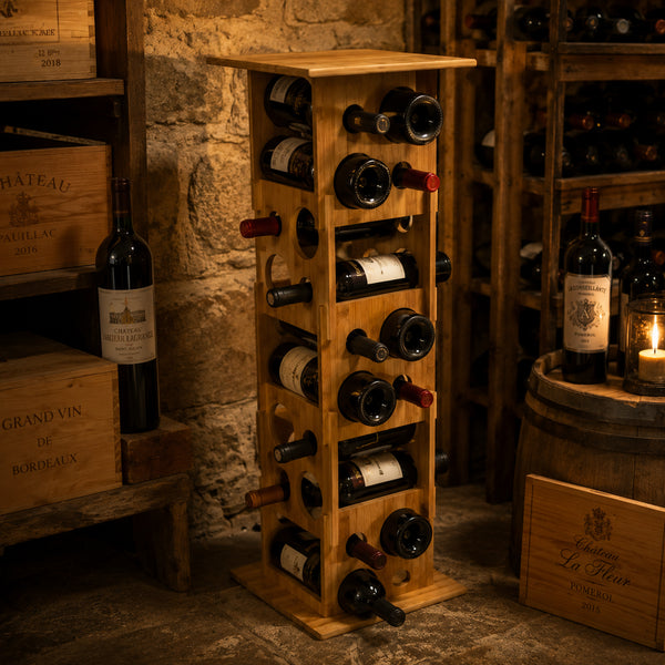Bamboo Wine Tower Rack