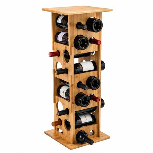 Bamboo Wine Tower Rack