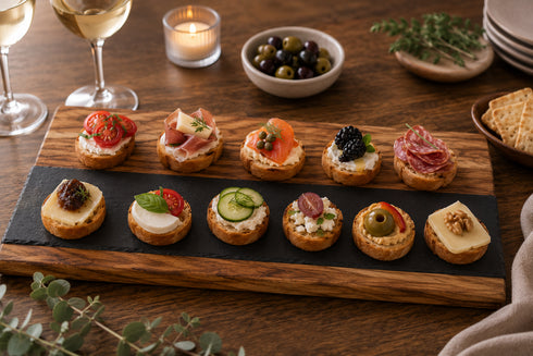 Twine Rustic Farmhouse Wood with Slate Cheese Board (L)