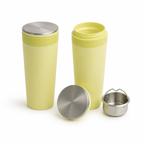 Pastel Yellow Double-Wall Thermal Tumbler