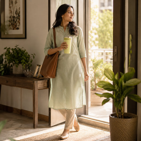 Pastel Yellow Double-Wall Thermal Tumbler